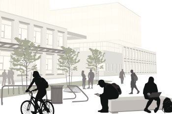 Studenten auf einem Campus