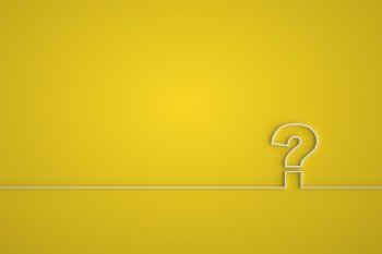 Fragezeichen auf gelben Hintergrund